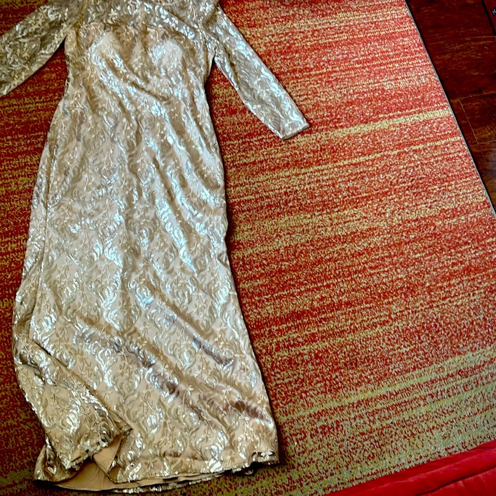 Sequin and embroidered maxi dress/ special occasion
